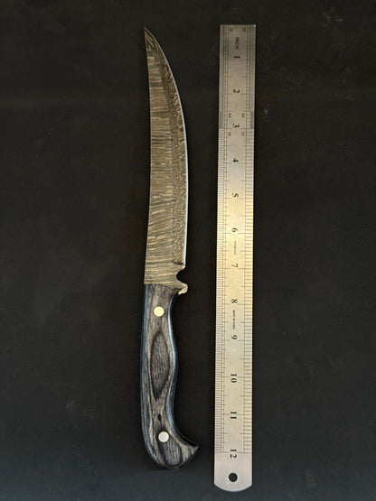 Handcrafted 12" Damascus Fillet Knife Premium Custom Fillet Knife for Kitchen W/Sheath