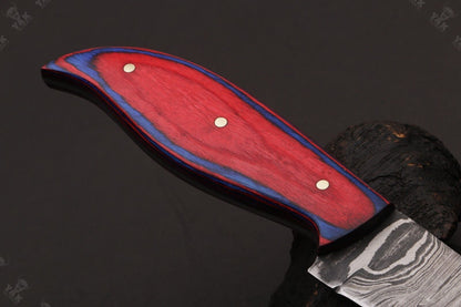 13" Custom Hand forged Damascus Steel Fillet Knife Best Fillet Knife With Leather Sheath