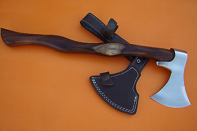 Custom Hand Forged Viking Spike Hawk Tomahawk with Leather Sheath, 15" Overall