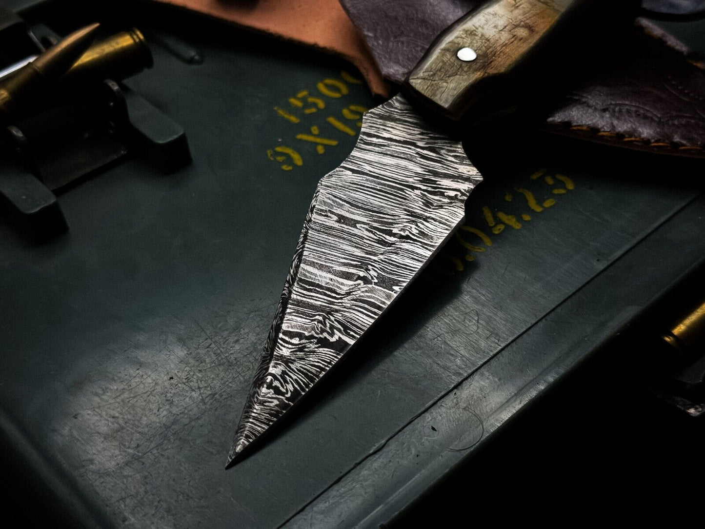 Handmade Damascus Karambit Knife Survival Knife Best Karambit with Ram Horn Handle