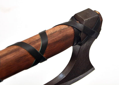 Ragnar Lothbrok Viking Axe Real Battle Ready Bearded Carbon Steel Axe with Ash Wood Handle 20 Inch