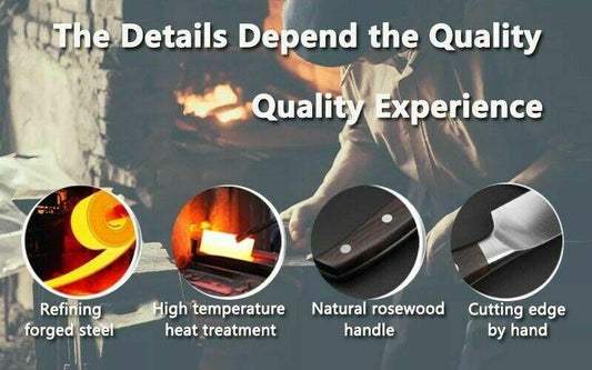 Japanese Damascus Style Stainless Steel 8-Piece Kitchen Chef Knife Set | Ultra Sharp