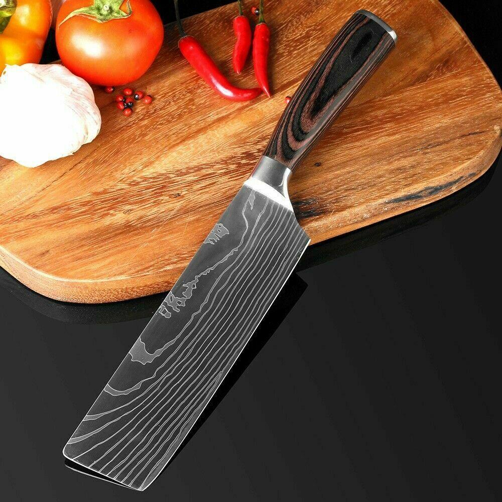 Japanese Damascus Style Stainless Steel 8-Piece Kitchen Chef Knife Set | Ultra Sharp