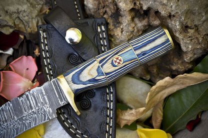 Skinner Knife with Gut Hook and Hardwood Handle – Custom Handmade Hunting Blade