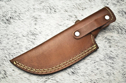 Handmade Damascus Blade Camping Tracker Full Tang Knife