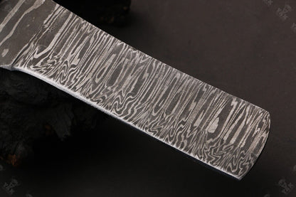 Best 8" Best Damascus Steel Bull Cutter Knife Custom Cowboy Bull Knife with Wood Handle