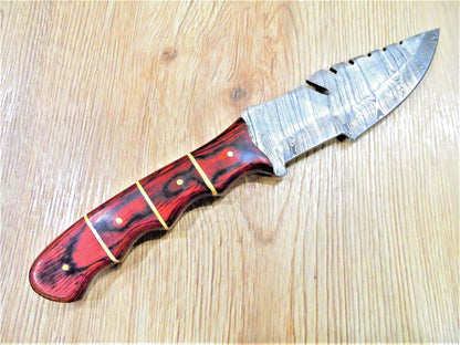 Handmade Damascus Bowie Knife | 10" Camping & Hunting Fixed Blade with Pakka Wood Handle
