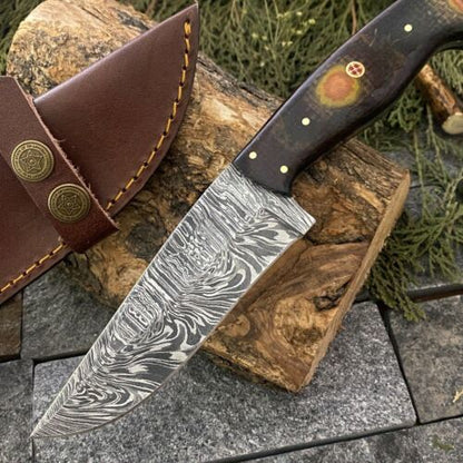 9.8" Handmade Damascus Steel Bowie Knife with Micarta Handle  EDC Knife