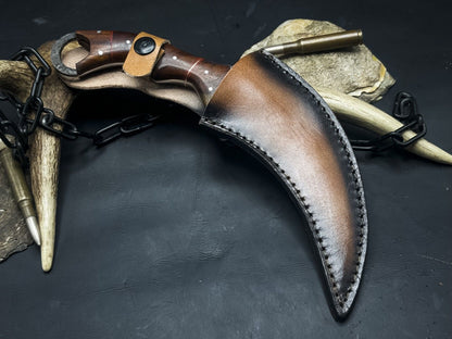 10" Handmade Damascus Karambit Knife Best Karambit Knife With Wood Handle
