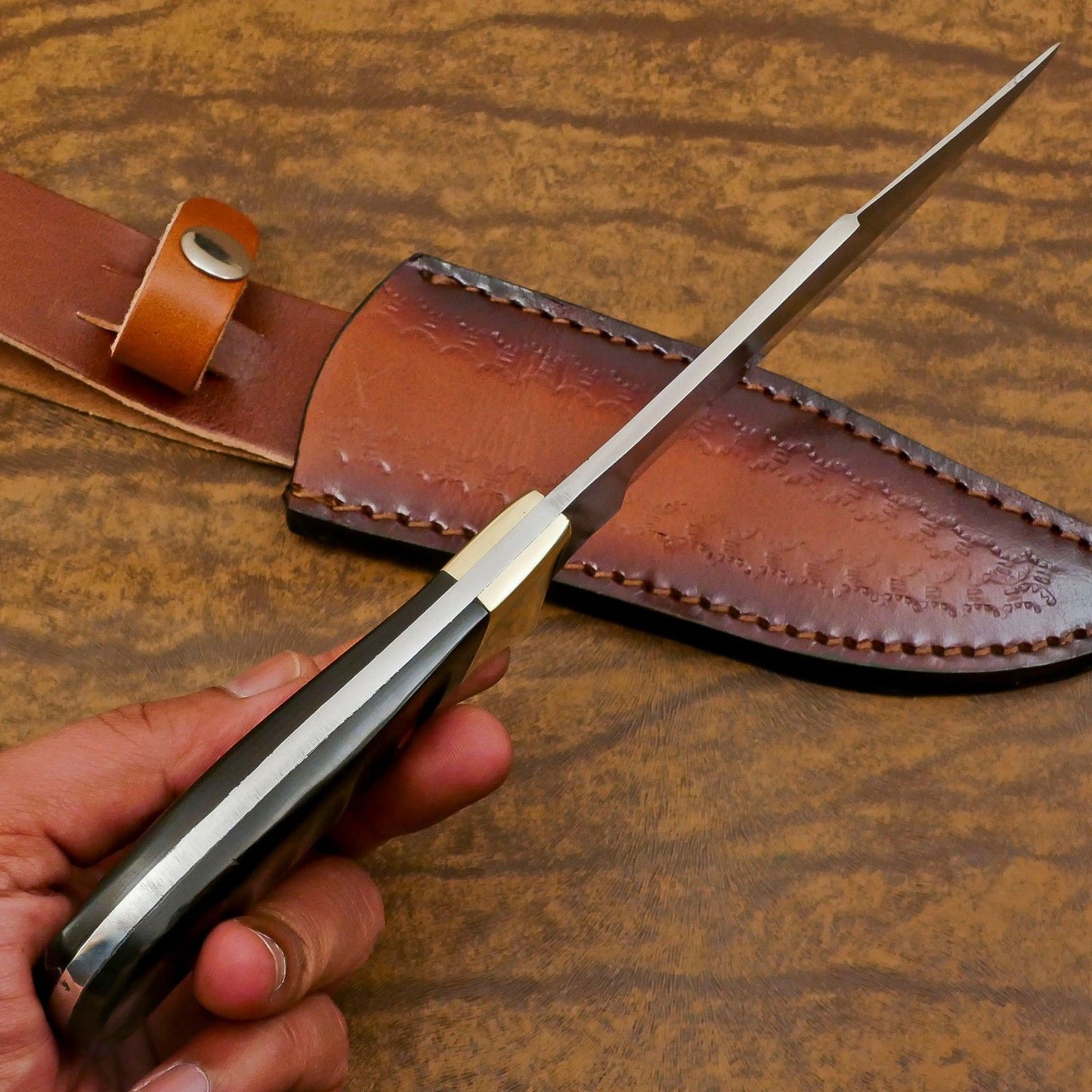 Handmade 12 Inch D2 Steel Full Tang Bowie Hunting Camping Knife – Outdoor Survival Blade