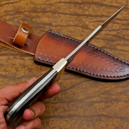 Handmade 12 Inch D2 Steel Full Tang Bowie Hunting Camping Knife – Outdoor Survival Blade