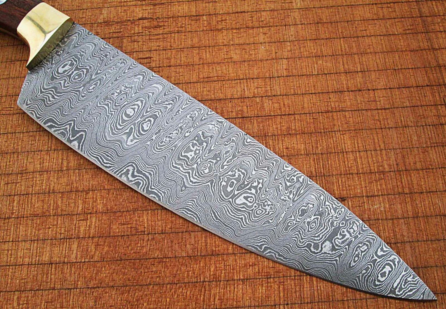 12" Damascus Chef Knife – Rain-Drop Pattern Forged Blade