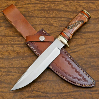 Elite 12 Inch D2 Steel Bowie Hunting Knife – Handmade Full Tang Outdoor Survival Blade