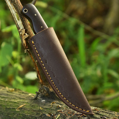 Fire Pattern Damascus Skinner Knife Rosewood PakkaWood Handle Fixed Blade