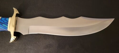 Handmade D2 Steel Decorative Display Hunting Bowie Knife with Camel Bone & Wood Handle