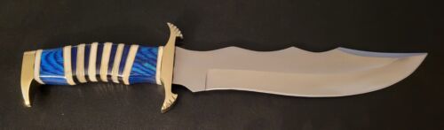 Handmade D2 Steel Decorative Display Hunting Bowie Knife with Camel Bone & Wood Handle