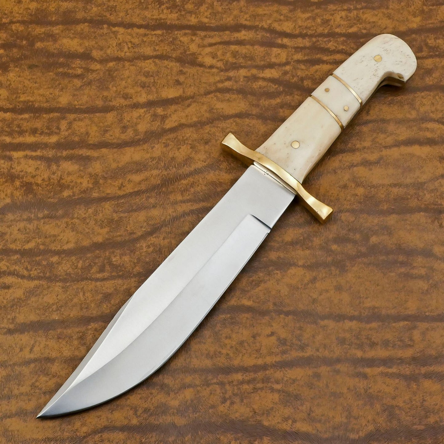 Handmade 12 Inch D2 Steel Bowie Knife with Pakka Wood Handle and Sheath – Full Tang Survival Blade