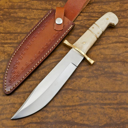 Handmade 12 Inch D2 Steel Bowie Knife with Pakka Wood Handle and Sheath – Full Tang Survival Blade
