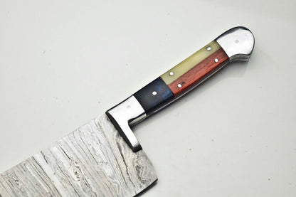 12.0" Custom Handmade Damascus Steel Chef Chopper Knife | Full Tang Kitchen Knife
