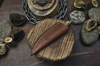 Custom Twist Damascus Skinner Knife Hardwood Micarta Bolster 6" EDC Hiking Blade