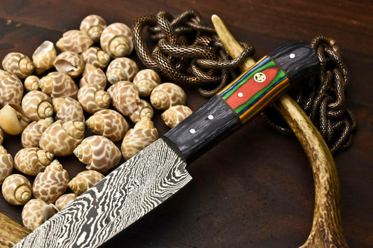 Premium Hand Forged Damascus Steel Chef Knife | Full Tang Hard Wood Handle