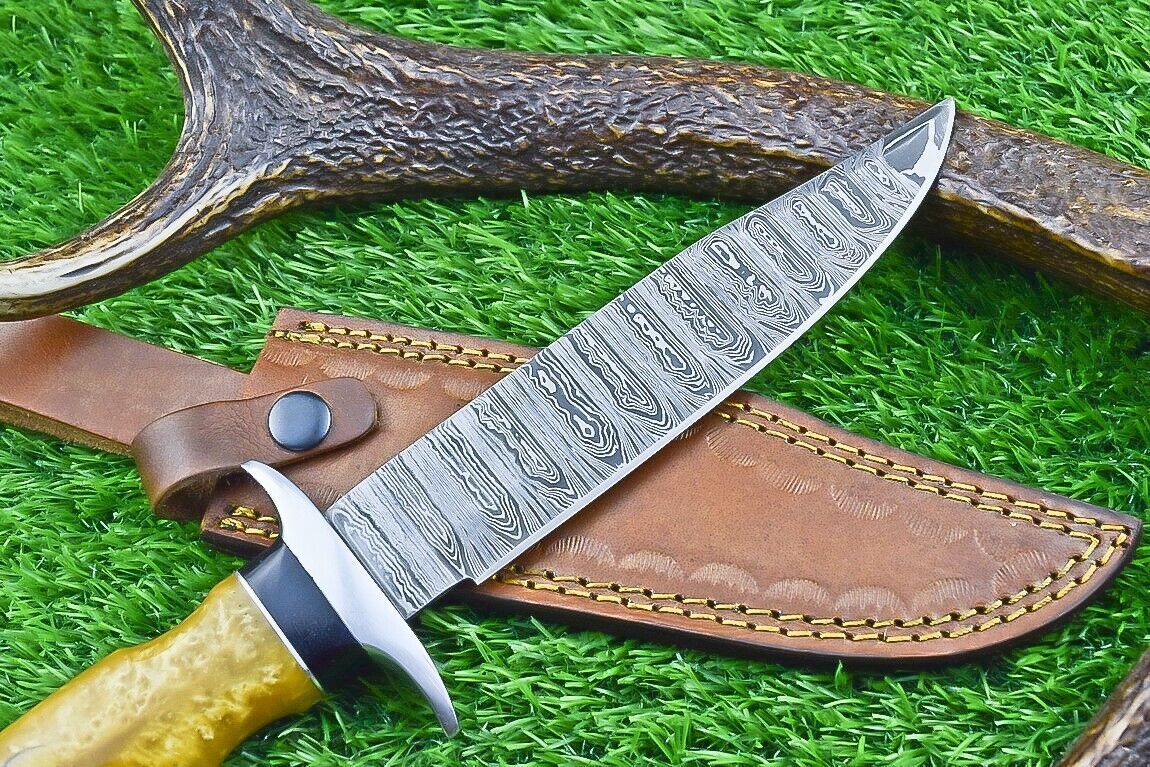 12 Inch Handcrafted Damascus Steel Bowie Knife with Resin Handle