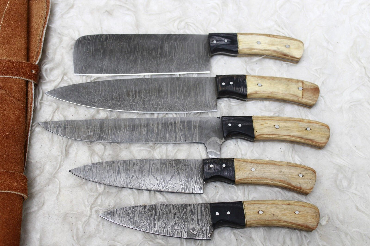 5-Piece Handmade Damascus Steel Chef Knife Set