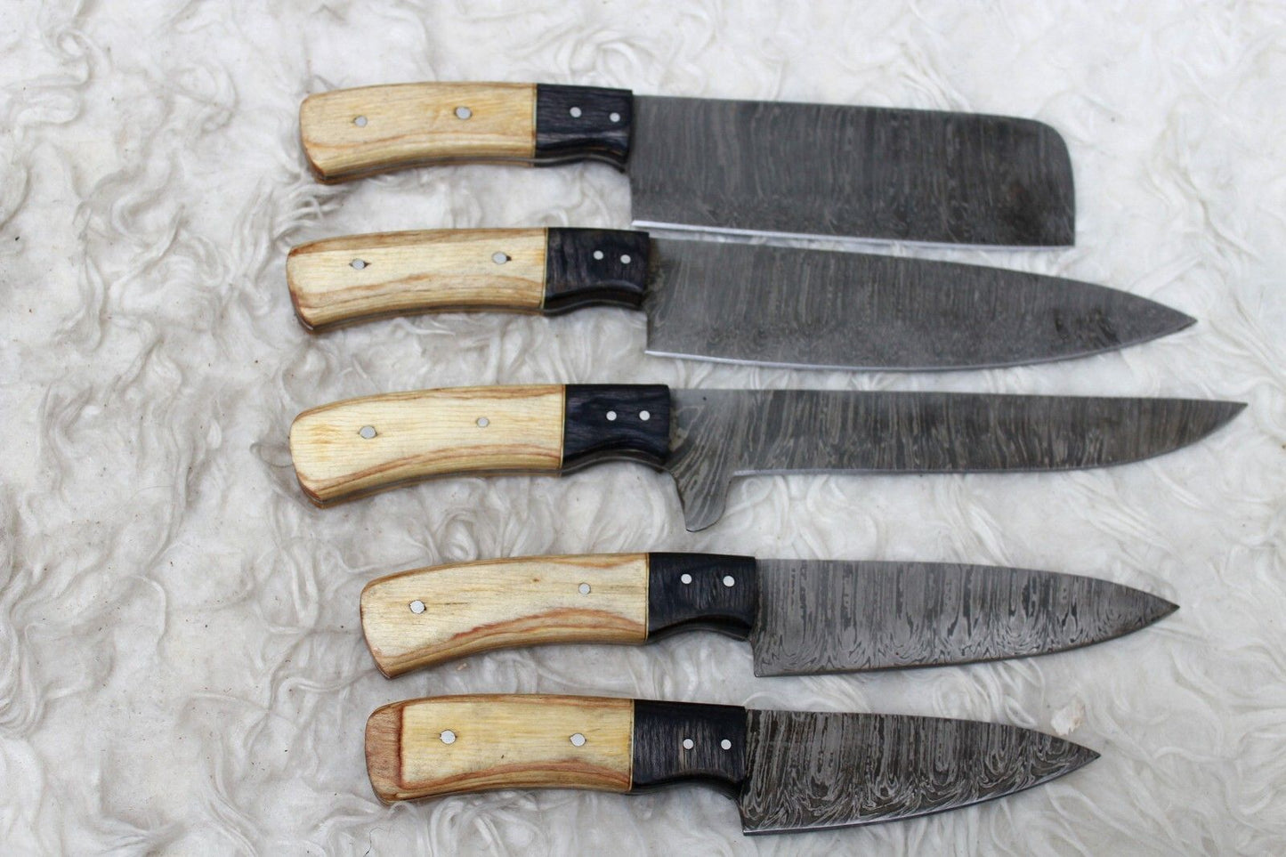 5-Piece Handmade Damascus Steel Chef Knife Set