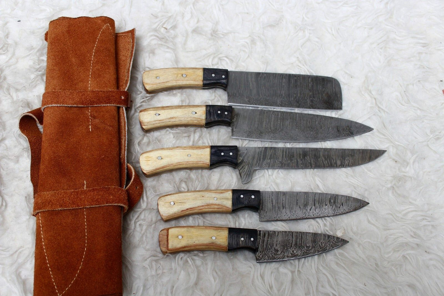 5-Piece Handmade Damascus Steel Chef Knife Set