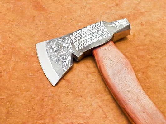 Carbon Steel Viking Camping Hatchet Tomahawk Axe 18 Inch Bearded Design with Natural Wood Handle