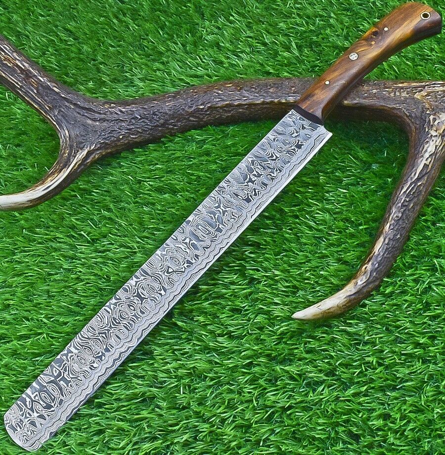 Hand Forged Damascus Steel Kitchen Chef Knife – 16.5" Blade