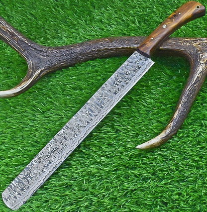 Hand Forged Damascus Steel Kitchen Chef Knife – 16.5" Blade