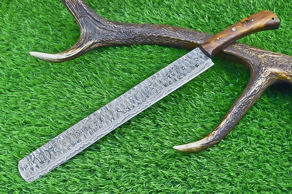 Hand Forged Damascus Steel Kitchen Chef Knife – 16.5" Blade