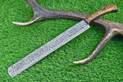 Hand Forged Damascus Steel Kitchen Chef Knife – 16.5" Blade