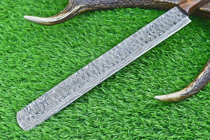 Hand Forged Damascus Steel Kitchen Chef Knife – 16.5" Blade