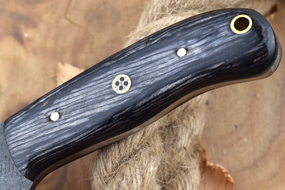 Custom Handmade Carbon Steel Bull Cutter Knife W/Sheath Cowboy Bull Cutter Knife