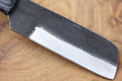 Custom Handmade Carbon Steel Bull Cutter Knife W/Sheath Cowboy Bull Cutter Knife