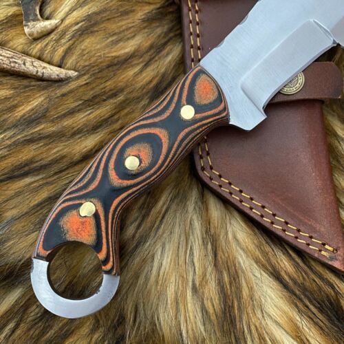 Hand Forged D2 Steel Tanto Tracker bowie Hunting Knife | Full Tang Wood Handle