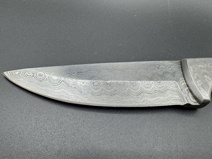 Heritage Forge Damascus Steel Bowie Hunting Knife with Custom Sheath – 9" Overall, 4.5" Blade