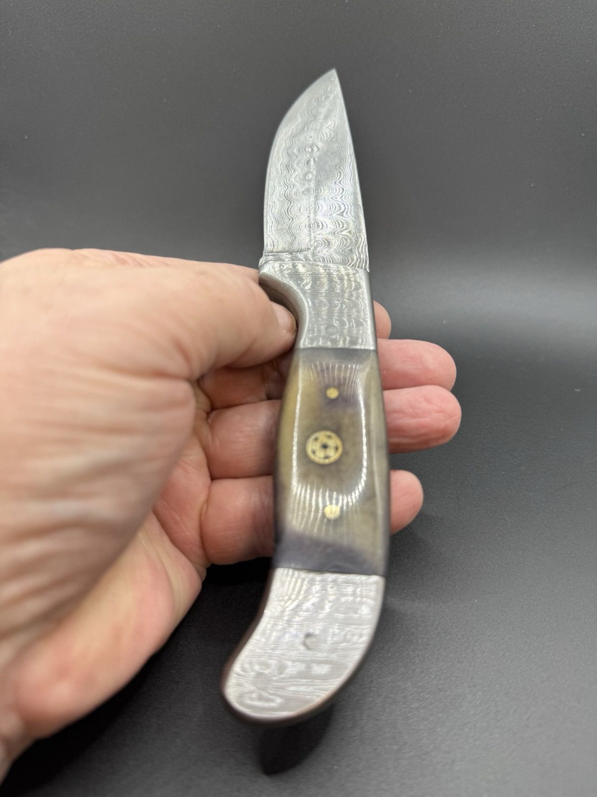 Heritage Forge Damascus Steel Bowie Hunting Knife with Custom Sheath – 9" Overall, 4.5" Blade