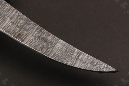 13.5" Custom Handmade Damascus Fillet Knife Fire Damascus Steel Fillet Knife W/Sheath