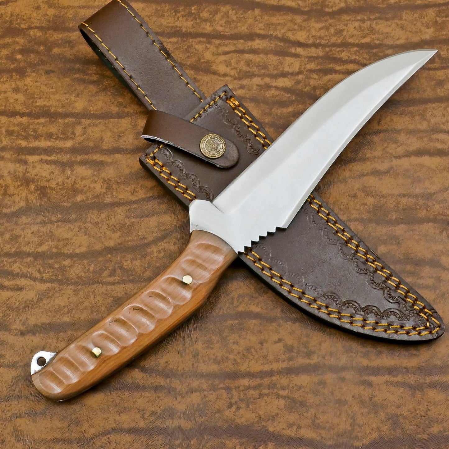 Handmade D2 Steel Full Tang Bowie Knife | 12" Hunting & Outdoor Sport Blade