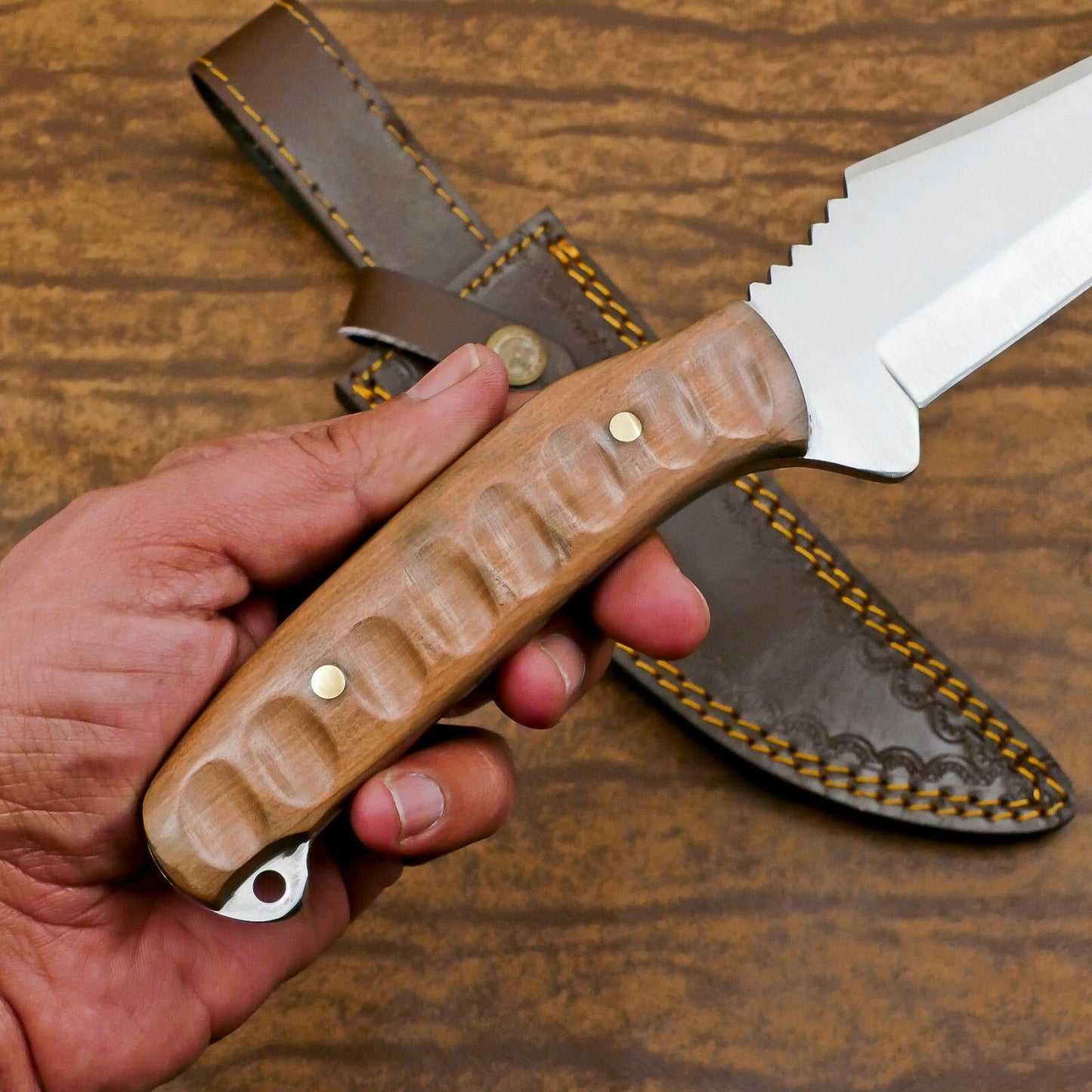 Handmade D2 Steel Full Tang Bowie Knife | 12" Hunting & Outdoor Sport Blade