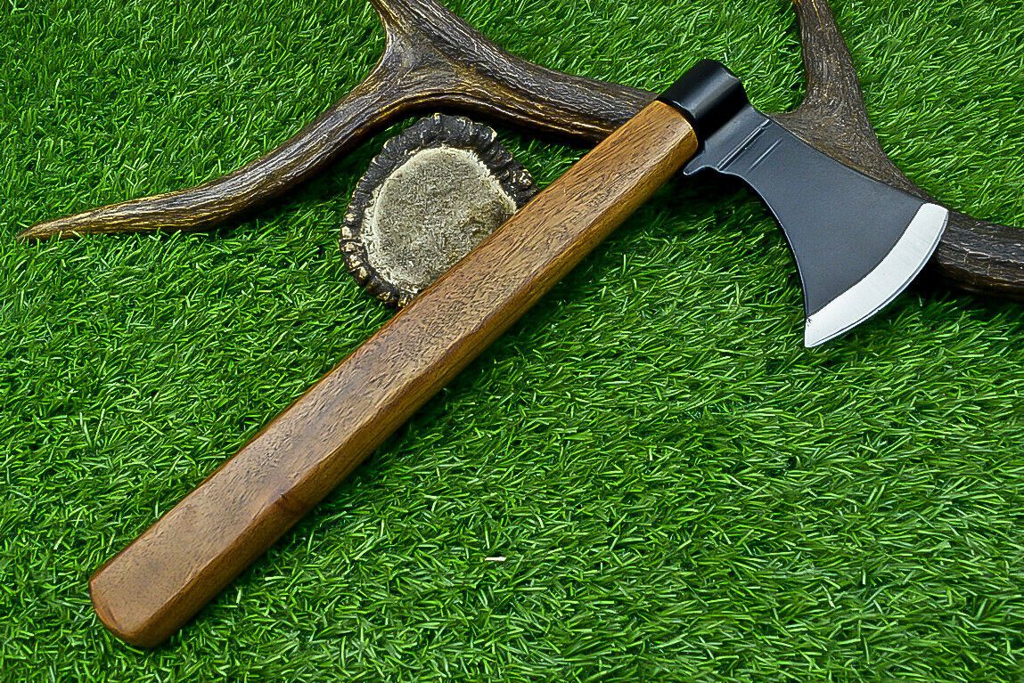 Authentic Viking Axe – Handcrafted J2 Steel Battle-Ready Hatchet Axe with Leather Sheath