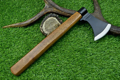 Authentic Viking Axe – Handcrafted J2 Steel Battle-Ready Hatchet Axe with Leather Sheath