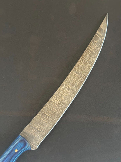 13" Damascus Fillet Knife Custom Fillet Knife with Pakka Wood Handle