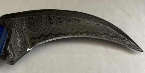 7.5" Custom Handmade Damascus Karambit Knife Full Tang Best Karambit With Wood Handle