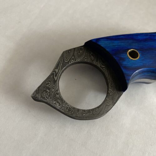7.5" Custom Handmade Damascus Karambit Knife Full Tang Best Karambit With Wood Handle