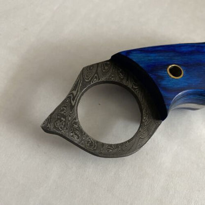 7.5" Custom Handmade Damascus Karambit Knife Full Tang Best Karambit With Wood Handle