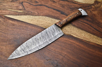 Handmade Damascus Steel Chef Knife – 13" Full Tang Kitchen Knife, 384-Layer Forged Blade